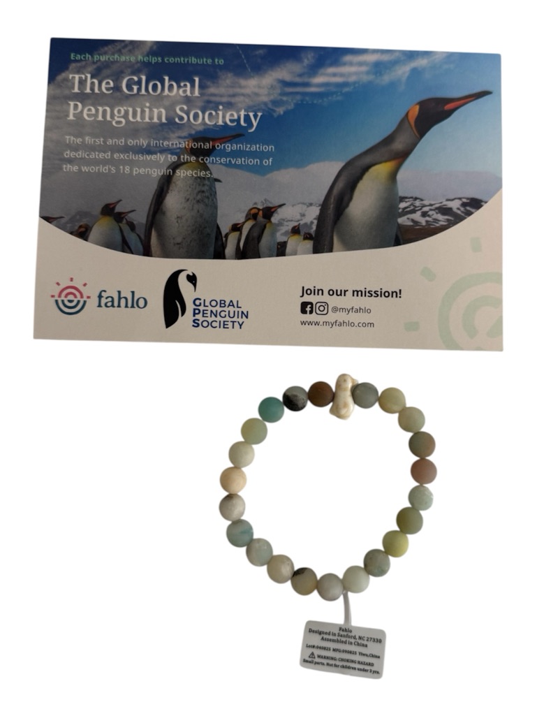 Fahlo Multicolor Beaded Bracelet With Penguin Charm Animal Tracker & Code Card